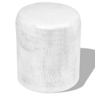 vidaXL Vidaxl - Taburete/mesa De Centro De Aluminio Martillado Plateado
