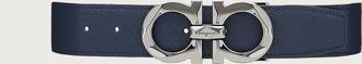 Ferragamo Men Reversible and adjustable Gancini belt Blue