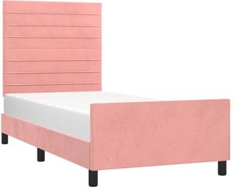 vidaXL Estructura De Cama Sin Colch&oacute;n Terciopelo Rosa 90x200 Cm Vidaxl