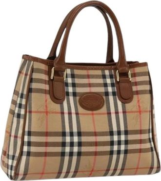Burberry Pre-owned Handbags, female, Beige, Size: ONE SIZE Pre-owned Vintage Canvas Hand Bag