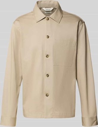 Selected Regular Fit Hemdjacke aus reiner Baumwolle Modell TATE in Offwhite, Größe XXL