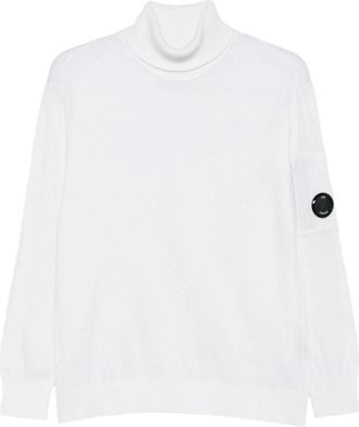 C.P. Company Witte Wollen Mix Coltrui - Heren - Coltruien - Wit - XL - Wol - Truien & Vesten