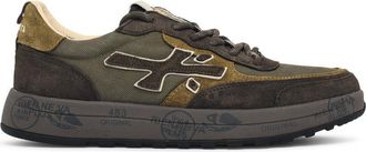 Premiata Nous Green Leather Blend Sneakers