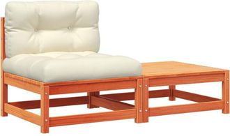 vidaXL Sof&aacute; De Jard&iacute;n Sin Reposabrazos Con Cojines Y Reposapi&eacute;s Vidaxl