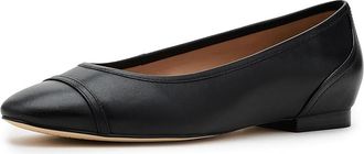 Cole Haan Raquelle Cap Toe Ballets Flats Womens Flat Shoes Black Leather : 10.5 B - Medium, Leather/Rubber/Vinyl