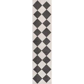 Jonathan Y Designs Draper Classic Geometric Diamond Pattern Area Rug in White/dark Gray at Nordstrom, Size 5Ft 0In X 8Ft 0In