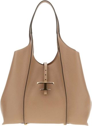Tod's Tods, Tote Bags, female, Beige, Size: ONE SIZE Doppi manici Borsa Shopping