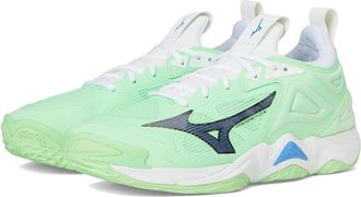 Mizuno Wave Momentum 3 Volleyball Shoes Neo Mint/White : Mens 12 - Womens 13.5 Wide, Synthetic