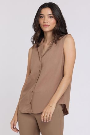 NYDJ Gabrielle Mouwloze Linnen Blouse