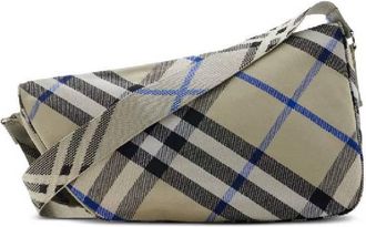 Burberry Check Pattern Shield Messenger Bag