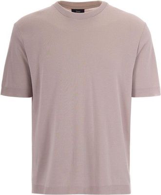 Herno Crewneck Ribbed Details T Shirt