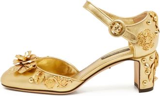 Dolce & Gabbana 60 mm Dazzling pumps met bloemen-applicatie - Goud