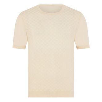 Fedeli Round-neck Knitwear, male, Beige, Size: L Short-sleeve Sweater