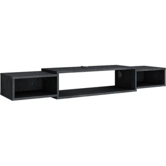 Vicco Mueble bajo para TV Nordic, Hormigón negro, 139.7 x 20.3 cm con estantes abiertos, Vicco