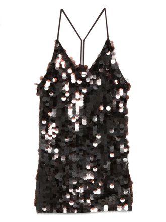 P.A.R.O.S.H. sequin spaghetti-strap dress - Brown