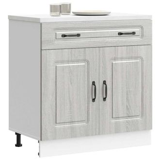 Berkfield Home Kitchen Base Cabinet Kalmar Grey Sonoma Engineered Wood