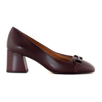 Mara Bini Schoenen, Dames, Rood, 39 EU, Leer, Bordeaux Leren Pumps met Hak