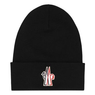 Moncler Beanies, male, Black, Size: ONE SIZE Wool Cap