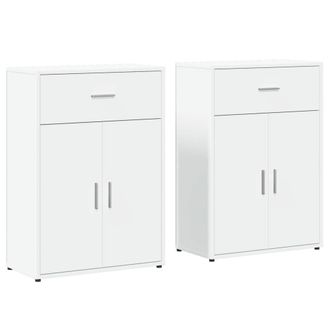 Berkfield Home Sideboards 2 pcs White 60x30x84 cm Engineered Wood | Size: 60 x 30 x 84 cm