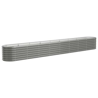 vidaXL Vidaxl - Jardinera Arriate Acero Galvanizado Gris 332x40x36 Cm