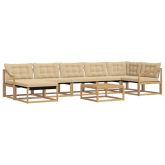 vidaXL Conjunto De Sof&aacute;s De Exterior 8 Pcs Y Beige 79 X 79 X 37 Cm Vidaxl