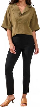 Tribal Womens Pull On Flatten It Slim Slacks Pants In Black