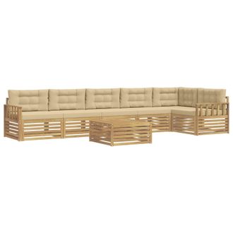 vidaXL Conjunto De Sof&aacute;s De Exterior Con Coj&iacute;n 7 Pcs Y Beige Vidaxl
