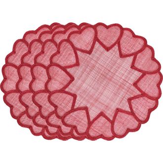 Juliska Heart Placemat Set of 4 Placemats in Pink at Nordstrom