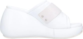 Casadei Sandalen met sleehak - Dames - Sleehakken - Wit - 37 EU - Leer - Schoenen