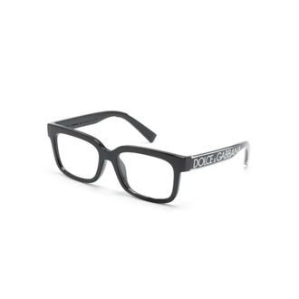 Dolce & Gabbana Glasses, unisex, Black, Size: 49 MM Black Optical Frame with Style