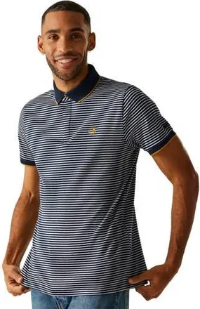 Regatta Tiver Striped Polo Shirt in Navy And Stone White at Nordstrom, Size Small