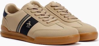 Original Penguin Mens Penguin Gaz Mens Beige/Navy Trainers - Cream - Size: 10