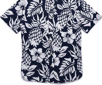 Surfside Supply Men Joey Floral Pineapple Shirt In Navy
