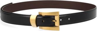 Versace Black Solid Buckle Belt