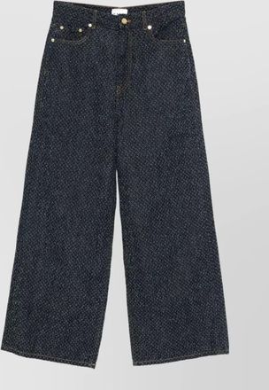 Ganni high waist denim trousers wide leg