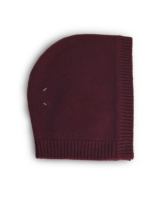 Maison Margiela Burgundy Virgin Wool Hood