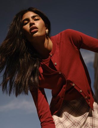 Nobody's Child Red Crew Neck Cardigan