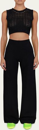 Leset Rio Wide-Leg Ponte Pants