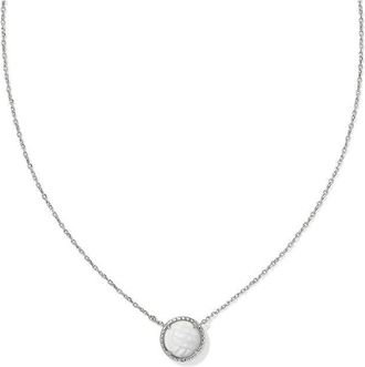 Kendra Scott Volleyball Short Pendant Necklace Silver White Mother Of Pearl
