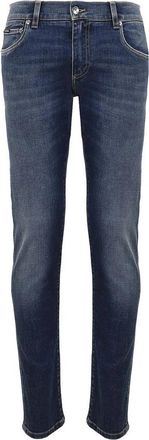 Dolce & Gabbana Slim-fit Jeans - Heren - Slim Fit Jeans - Blauw - M - Leer - Jeans
