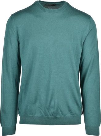 Zanone Pullover Girocollo - Heren - Ronde hals truien - Groen - XL - Wol - Truien & Vesten