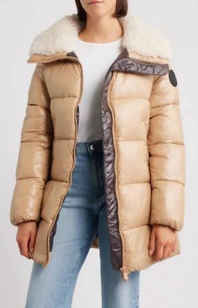 Save The Duck Bonita Coat In Biscuit Beige