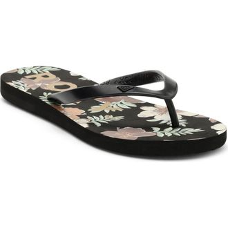 Roxy Tahiti VII Flip Flop in Black Multi at Nordstrom Rack, Size 11