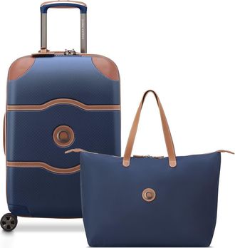 DELSEY Paris Chatelet Air 2.0 - 2 Piece Set - 21 Carry-On Spinner & Tote Bag in Navy at Nordstrom