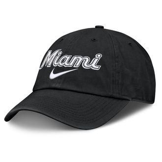 Nike Miami Marlins Primetime Club Nike Mens MLB Unstructured Adjustable Hat in Black | NB0100AMQM-ZHP