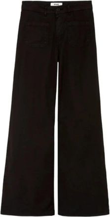 Five Jeans Lucie Wide Broeken - Dames - Wijde Broeken - Zwart - W26 - Katoen - Broeken