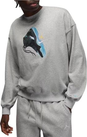 Nike Jordan Air Jordan Brooklyn Fleece Crewneck Sweatshirt Grey Heather Gamma Blue IM6301-050