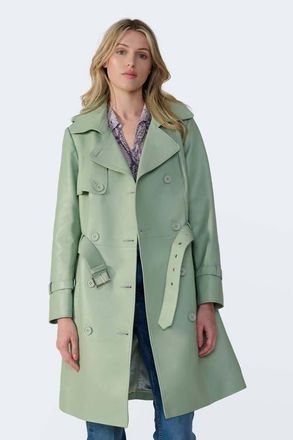 FURNIQ Soho Leather Jacket in Light Green at Nordstrom, Size Xx-Large