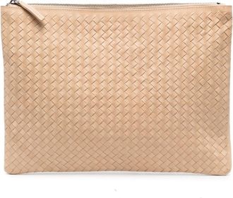 Dragon Diffusion woven leather clutch bag - women - Calf Leather - OS - Neutrals