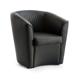 Dmora Sill&oacute;n Dabbiat, Sill&oacute;n, 100% Made In Italy, Sill&oacute;n Relax En Ecopiel, 70x60h74cm, Negro - Dmora